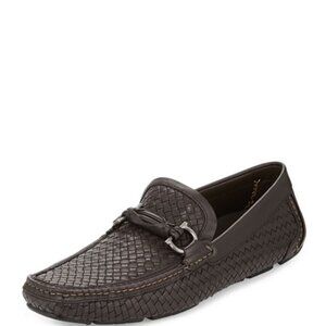 Ferragamo Mens Woven Driver (Brown)